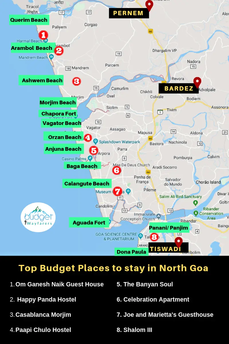 best places to stay in north Goa